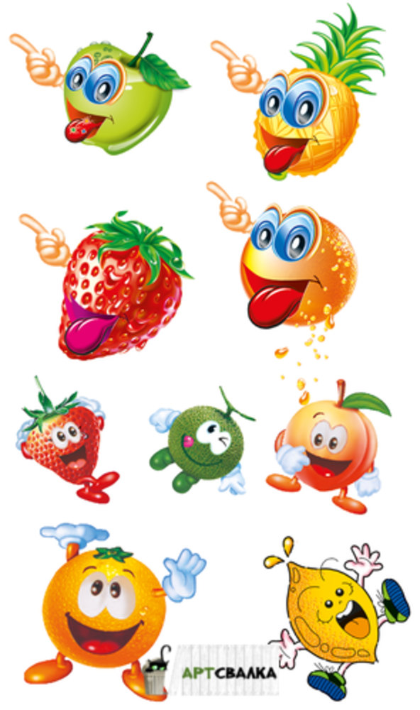 Веселые мультяшные фрукты | Funny cartoon fruits
